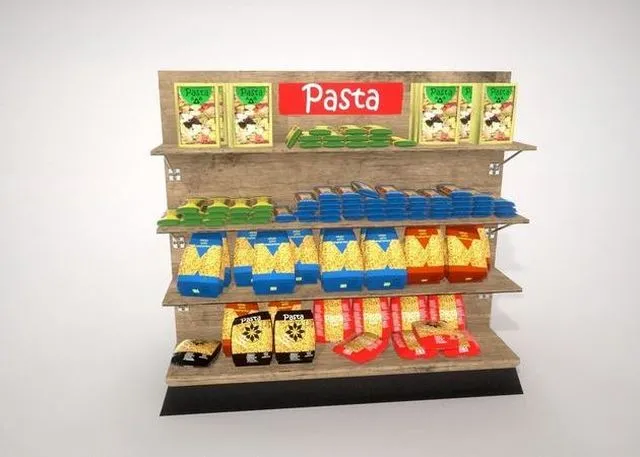 PBR Game 3D Models - Grocery Shelves