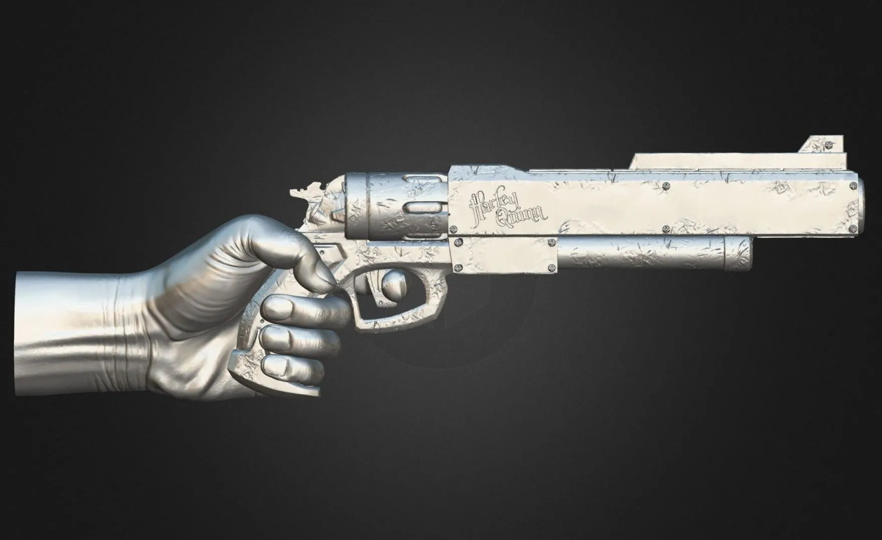 PBR Game 3D Models - Gun With A Hand
