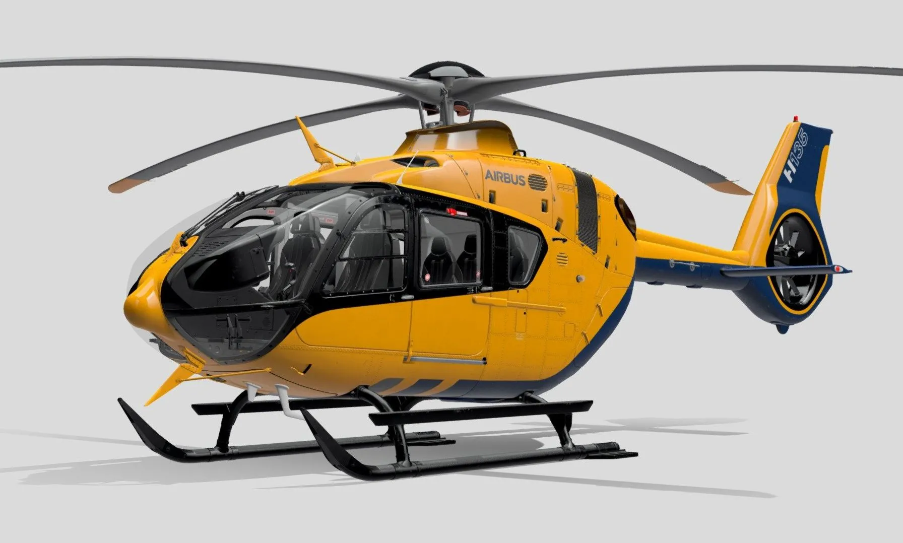 PBR Game 3D Models - H135 Airbus Helicopter (2)