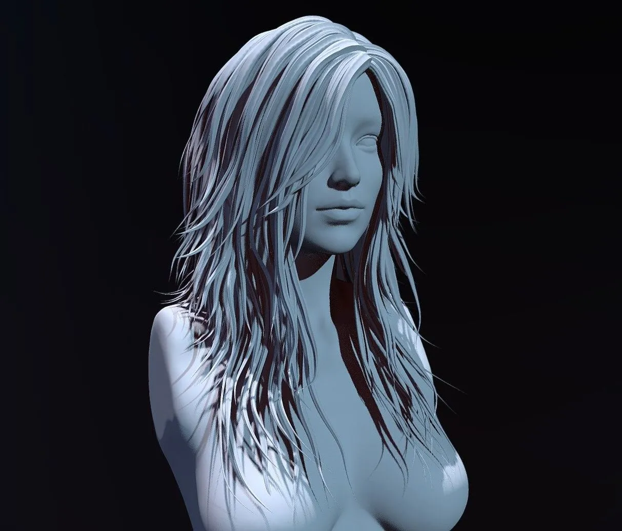 PBR Game 3D Models - Hair Sculpt 1
