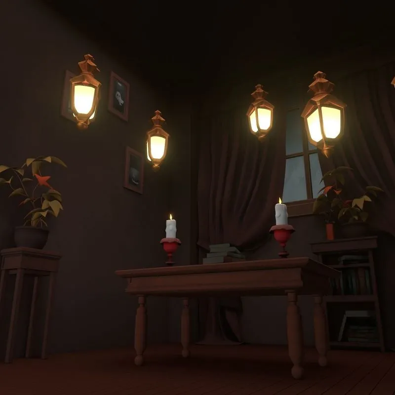 PBR Game 3D Models - Halloween Cartoon Room