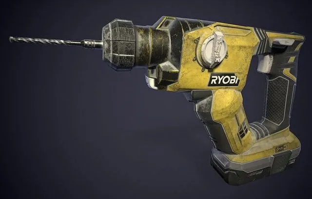 PBR Game 3D Models - Hammer drill