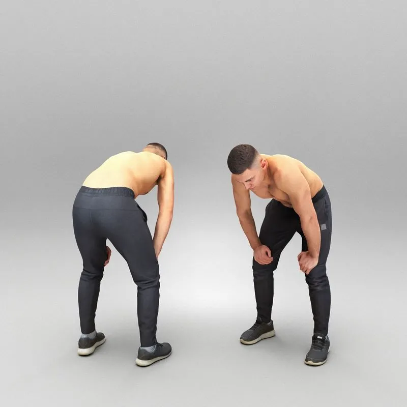 PBR Game 3D Models - Handsome guy with bare torso 414