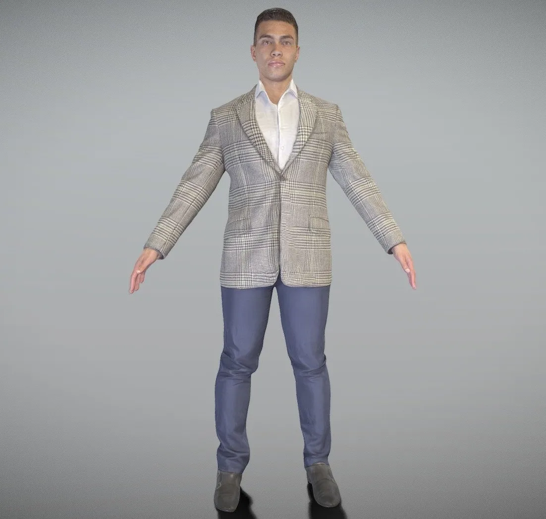 PBR Game 3D Models - Handsome Man In Jacket Ready For Animation 286