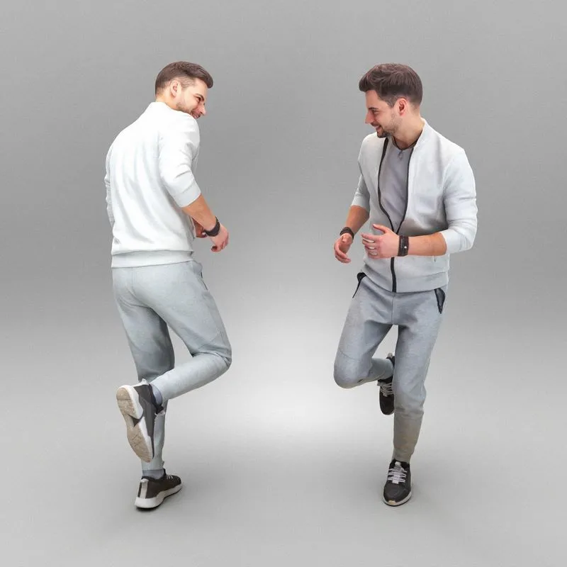 PBR Game 3D Models - Handsome man running 407