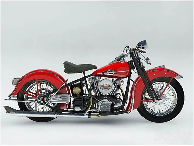 PBR Game 3D Models - Harley Davidson (F) 1946