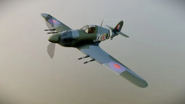 PBR Game 3D Models - Hawker Hurricane MK IIC JX-J