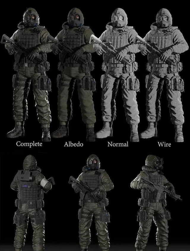 PBR Game 3D Models - Hazmat suit