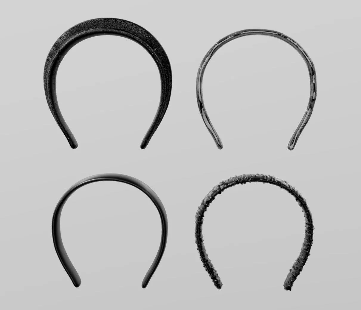 PBR Game 3D Models - Headbands Hair Accessories