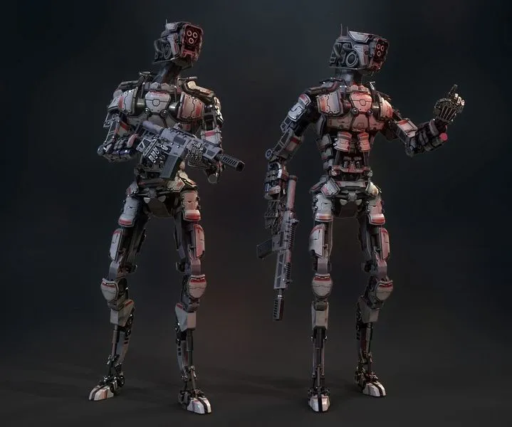 PBR Game 3D Models – Heavy-armored sci-fi robot