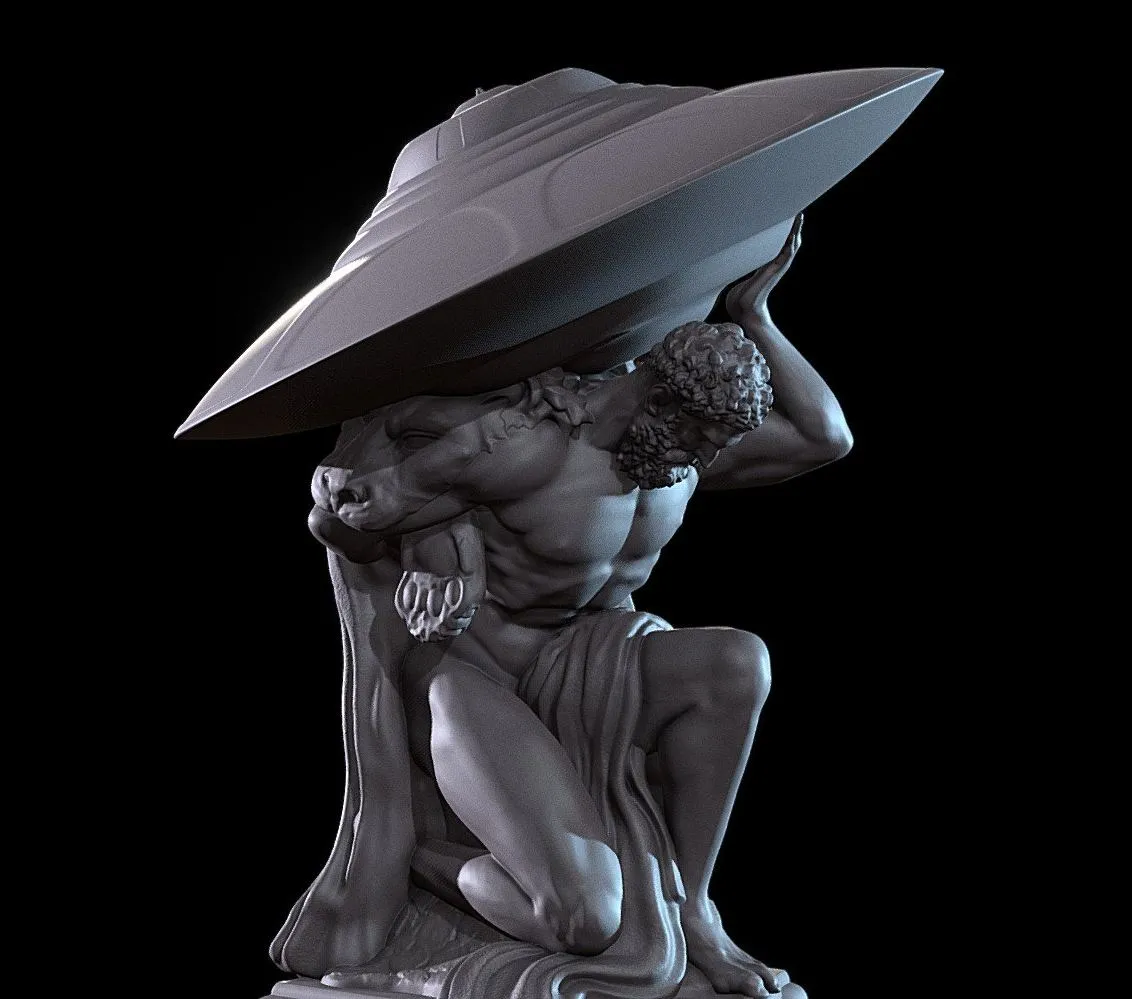 PBR Game 3D Models - Hercules Holding Ufo