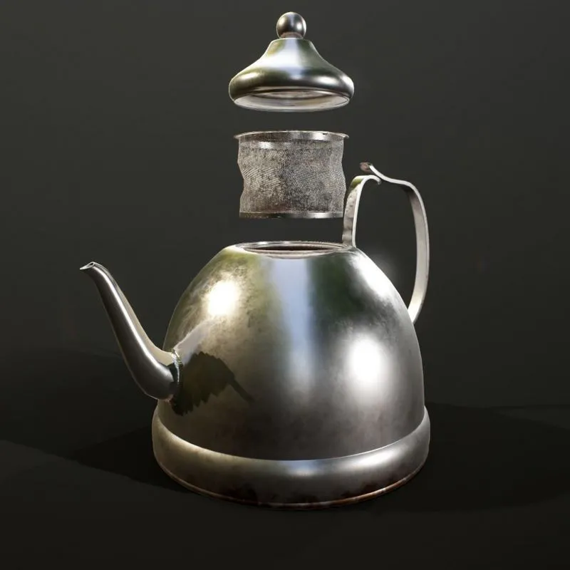PBR Game 3D Models - High Poly Teapot