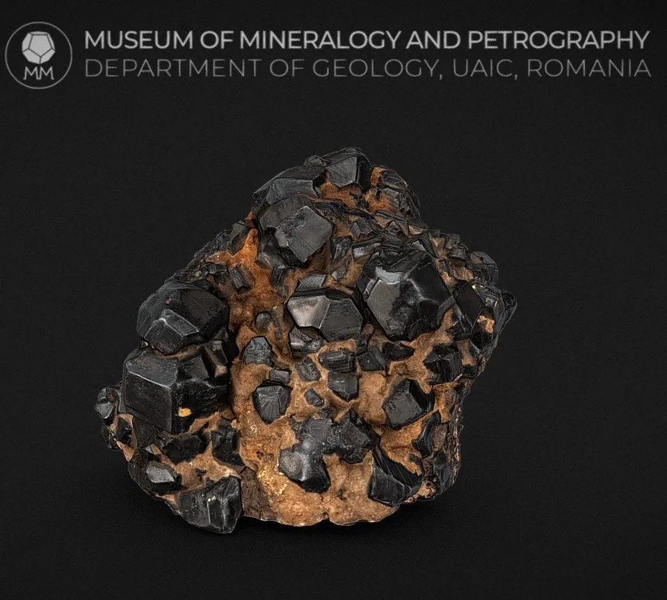 PBR Game 3D Models - Highly Lustrous Hematite Crystals On Matrix