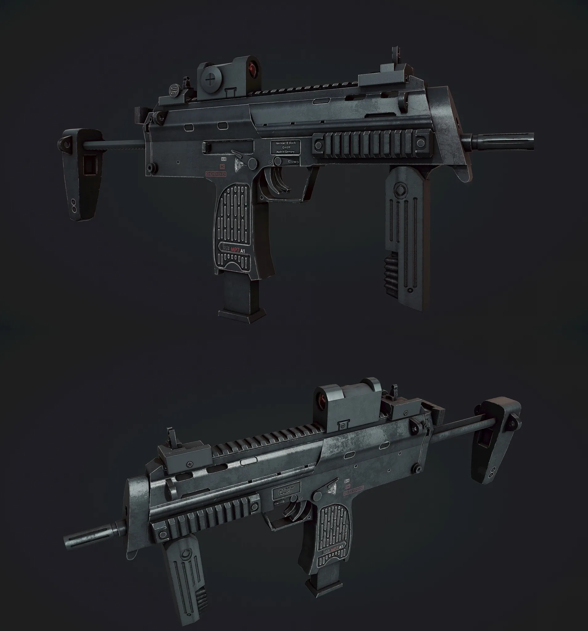 PBR Game 3D Models - HK MP7