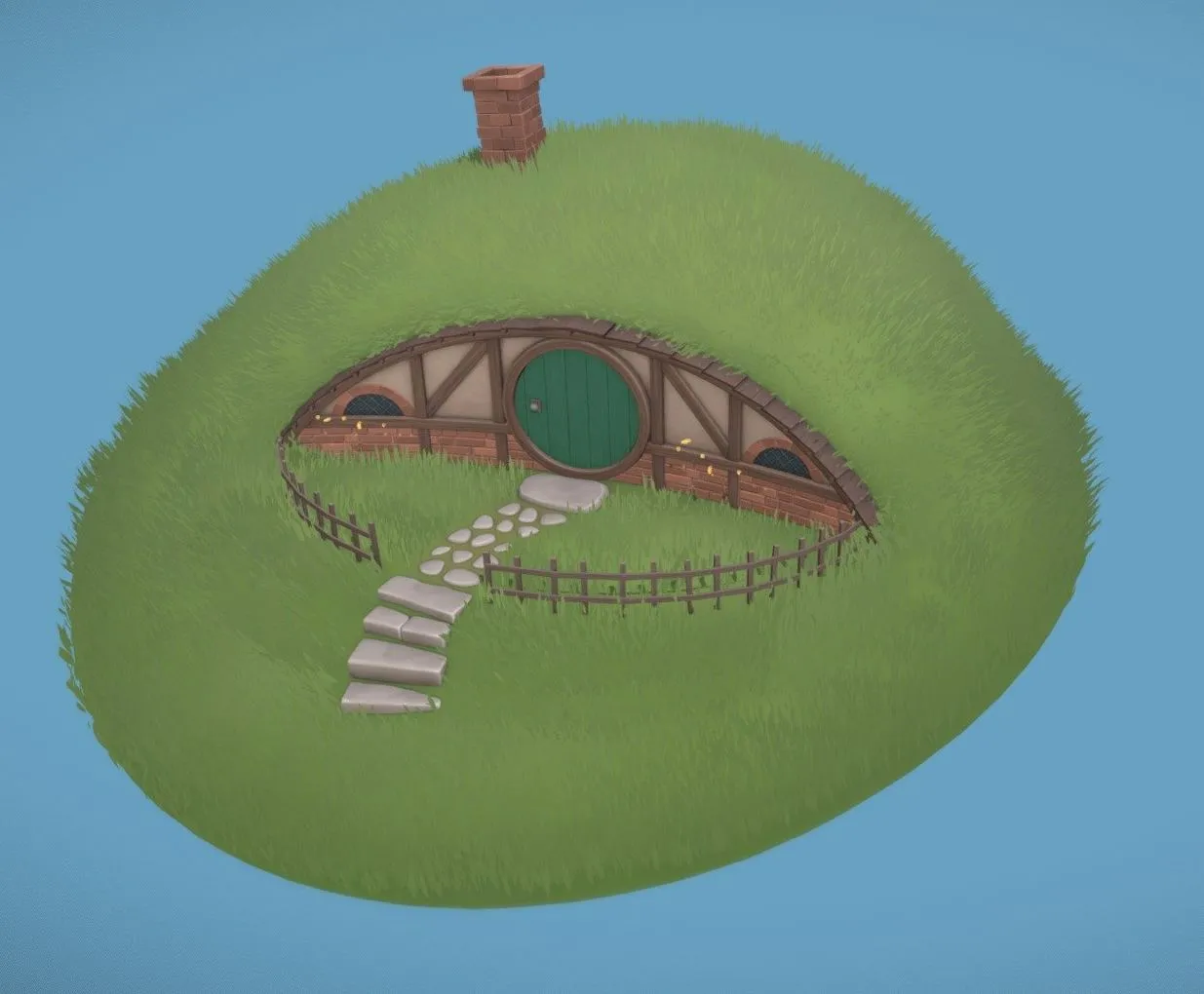 PBR Game 3D Models - Hobbit Hole