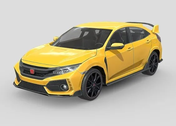 PBR Game 3D Models - Honda Civic Type R 2018