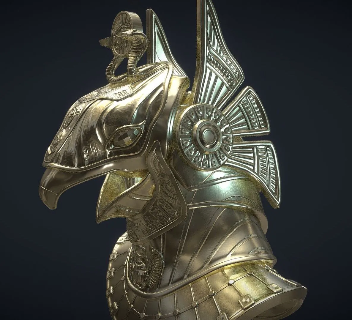 PBR Game 3D Models - Horus Helmet 3D Printing