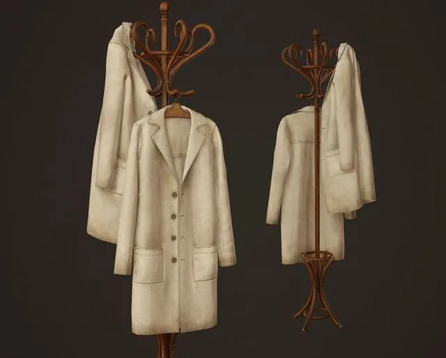 PBR Game 3D Models - Hospital Coat Rack