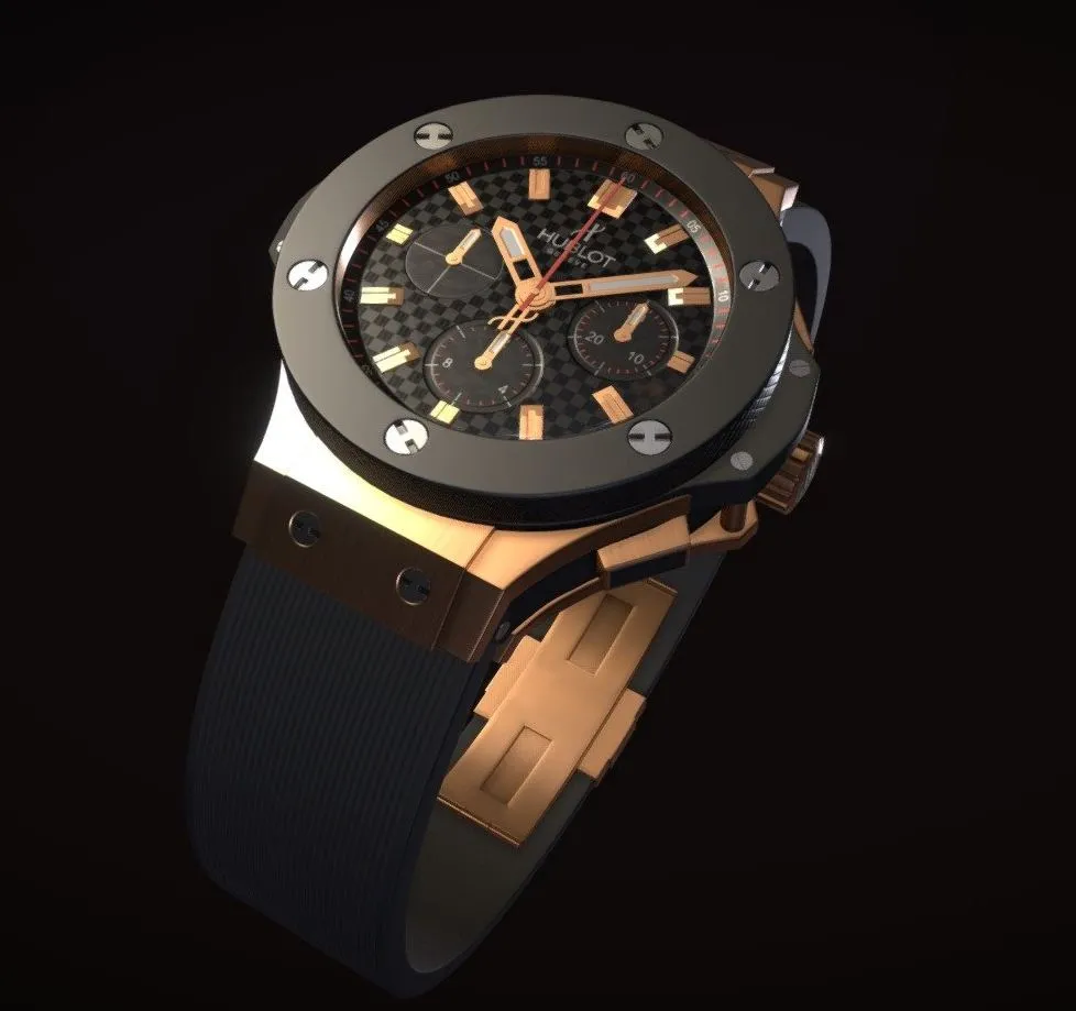 PBR Game 3D Models - Hublot Watch Highpoly