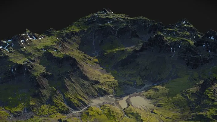 PBR Game 3D Models - Iceland Mountains Landscape