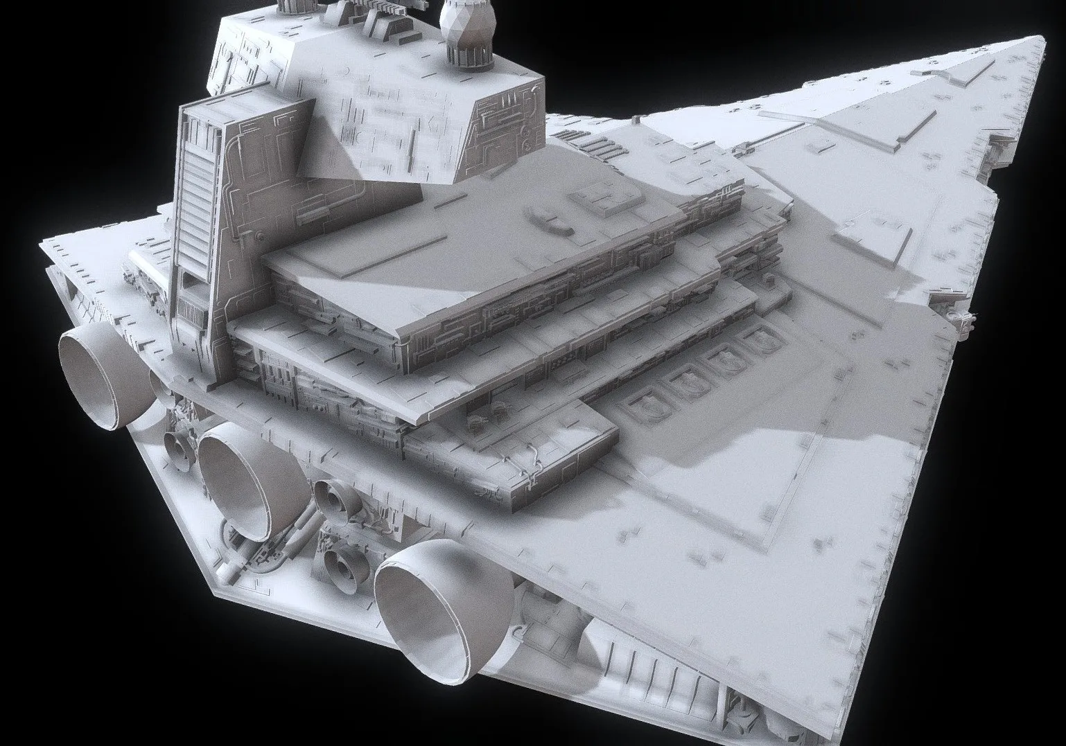 PBR Game 3D Models - Imperial 2 Class Star Destroyer Star Wars