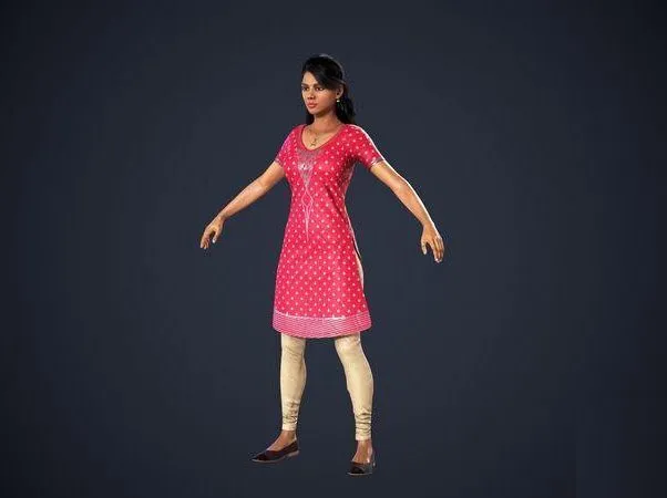 PBR Game 3D Models - Indian Girl
