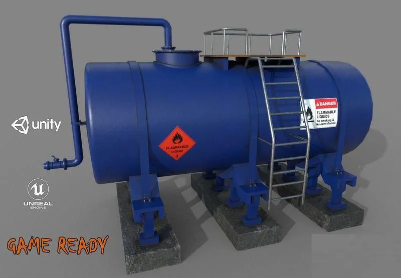 PBR Game 3D Models - Industrial Tank