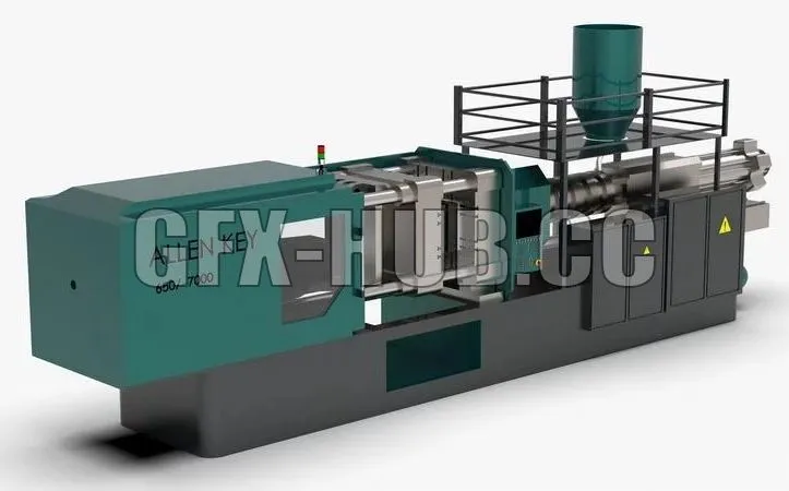 PBR Game 3D Models - Injection Molding Machine Equipment