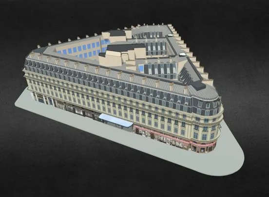 PBR Game 3D Models - Inter Continental Paris Le Grand Hotel Building