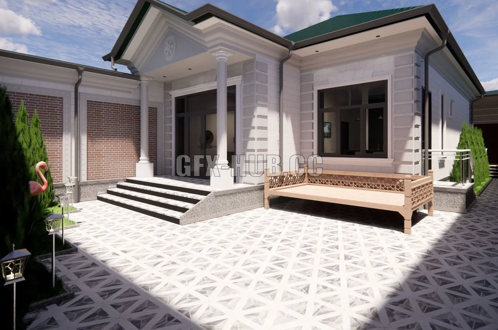 PBR Game 3D Models - Interior and exterior revit