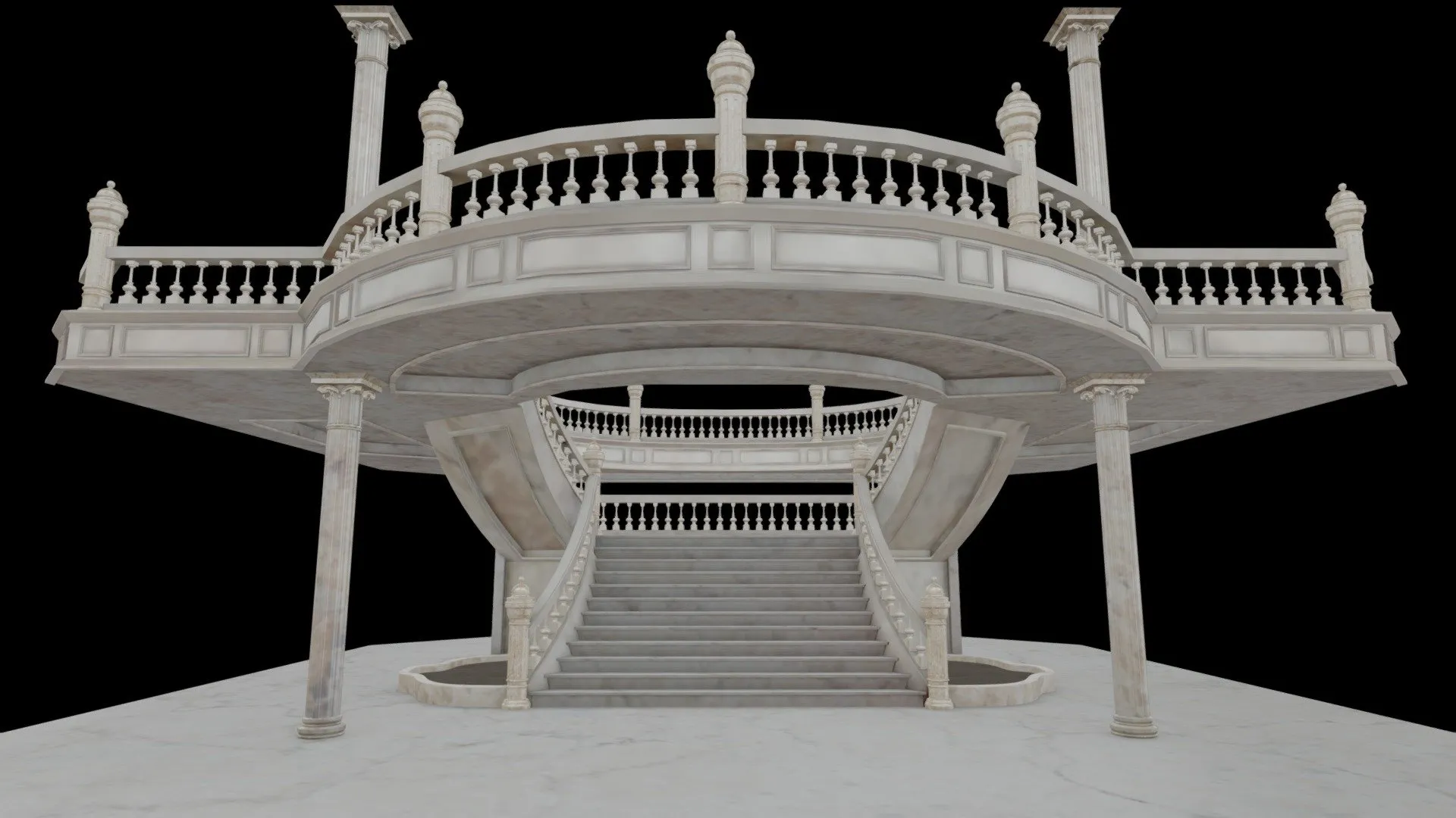 PBR Game 3D Models - Interior Classical Staircase July 2021