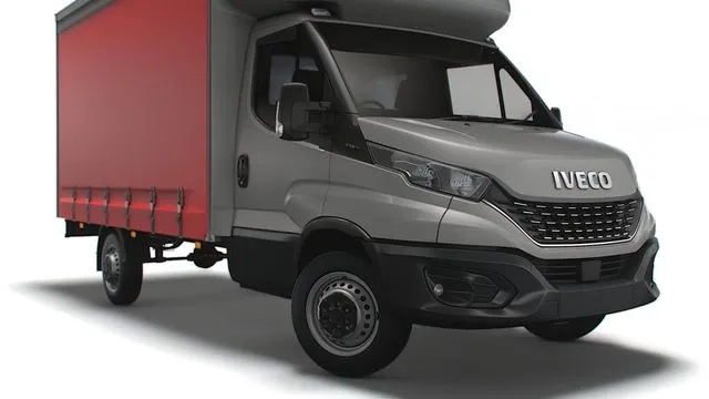 PBR Game 3D Models - Iveco Daily Luton Curtainsider 2021