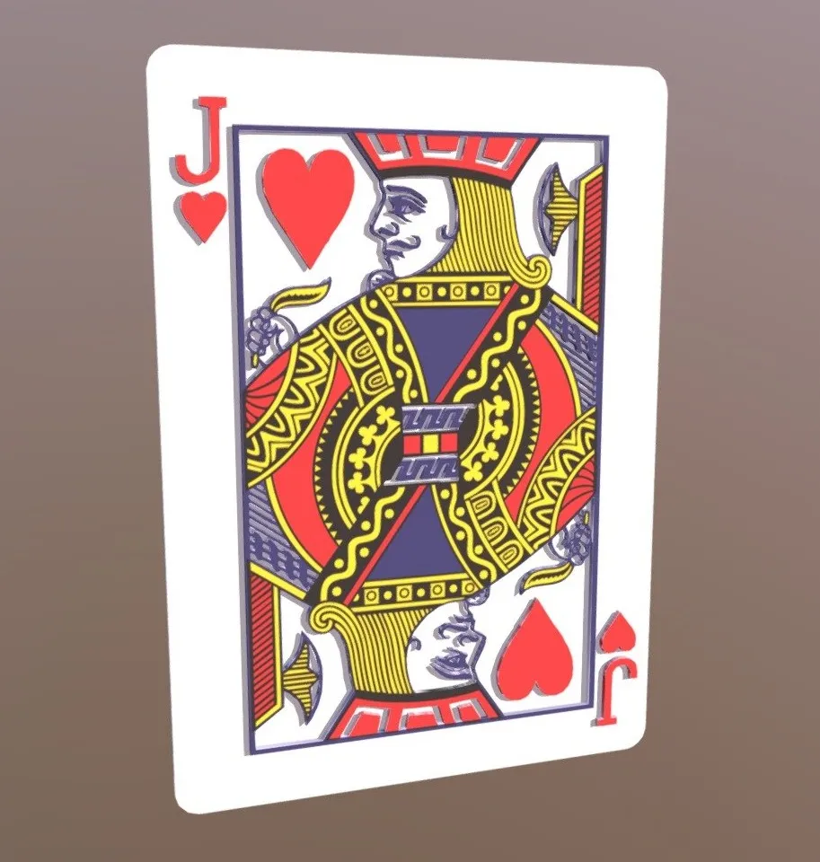 PBR Game 3D Models - Jack Of Hearts Playing Card