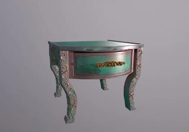PBR Game 3D Models - Jade Nightstand