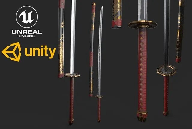 PBR Game 3D Models - Japan Katana