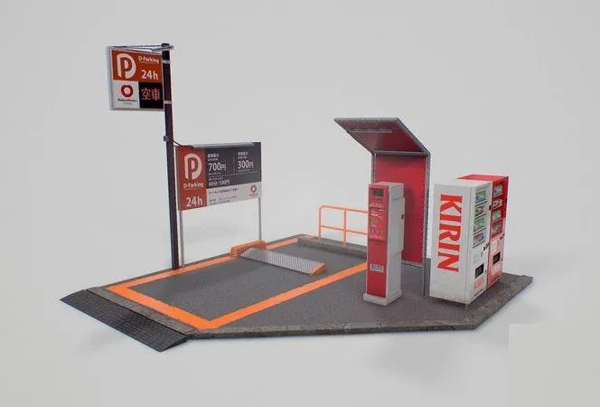 PBR Game 3D Models - Japanese Parking Lot SET