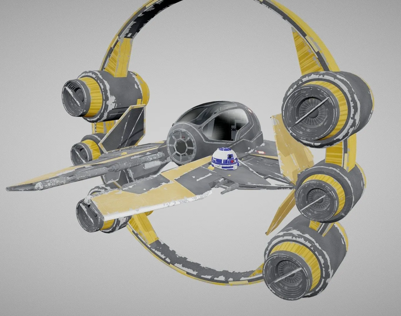PBR Game 3D Models - Jedi Starfighter Eta 2