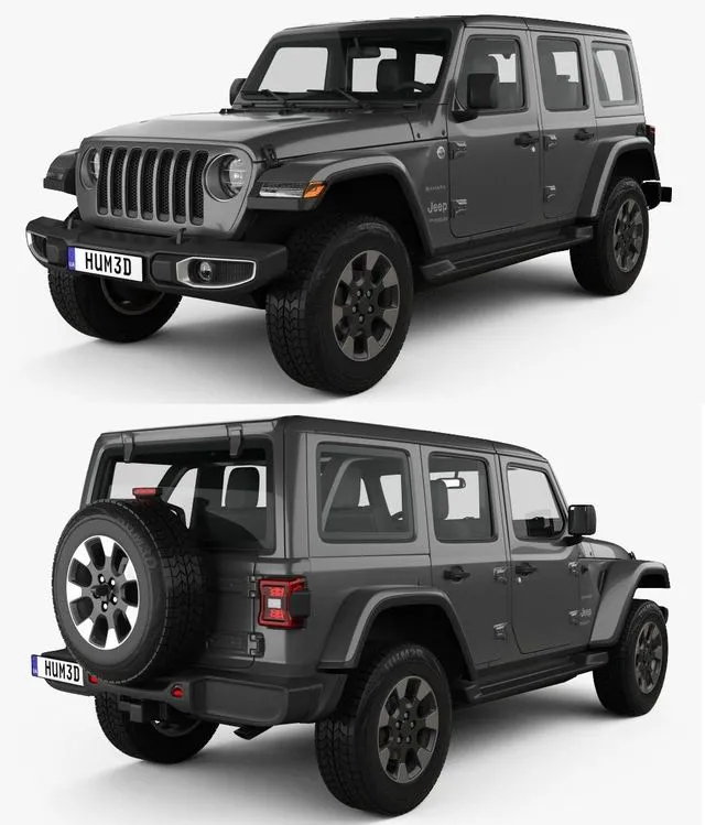 PBR Game 3D Models - Jeep Wrangler Unlimited Sahara 2018