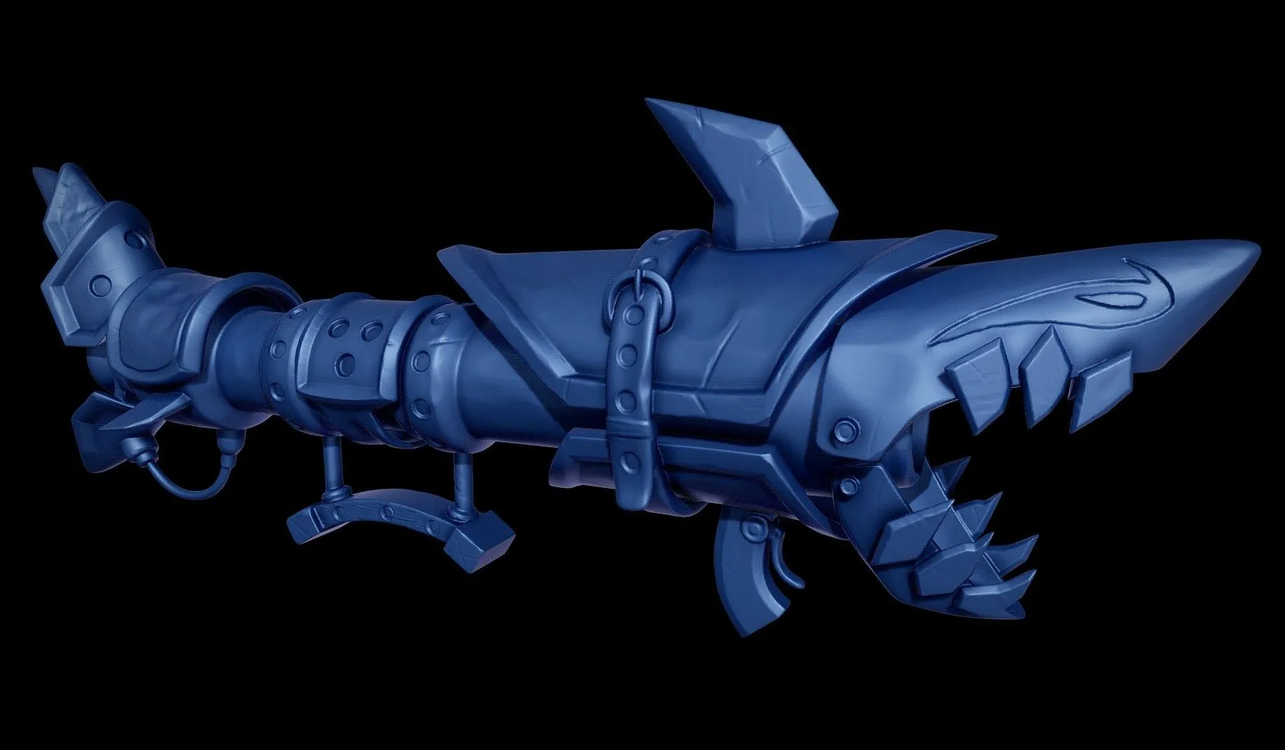 PBR Game 3D Models - Jinx Fishbones Bazooka For Print