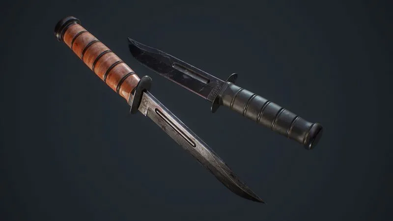 PBR Game 3D Models - KaBar USMC and 1211