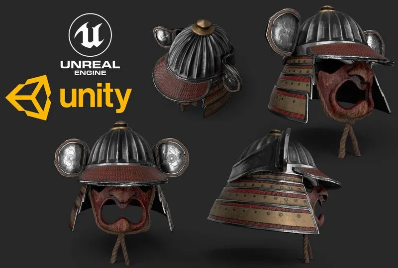 PBR Game 3D Models - Kabuto Helmet