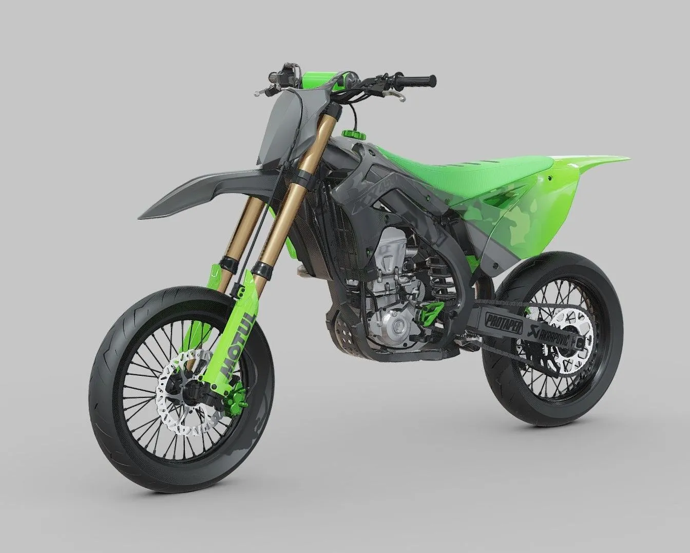 PBR Game 3D Models - Kawasaki Kx450 Supermoto