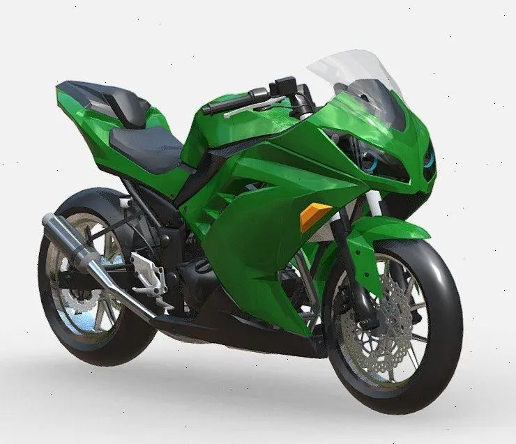 PBR Game 3D Models - Kawasaki Ninja 300