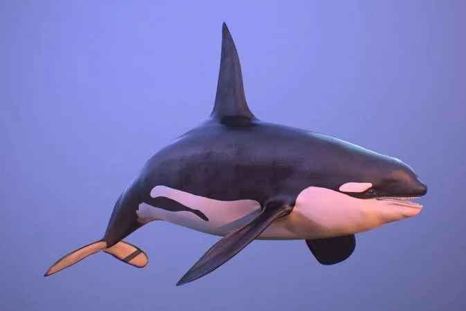 PBR Game 3D Models - Killer whale orca