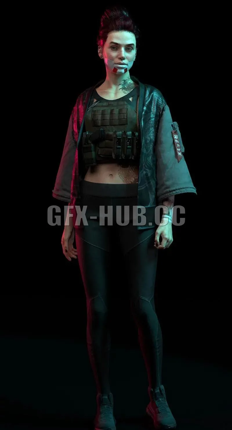 PBR Game 3D Models - Kimono Mercenary