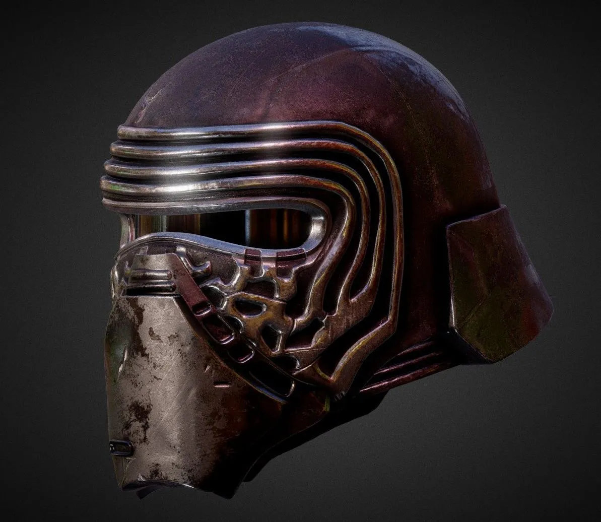 PBR Game 3D Models - Kylo Ren Helmet Star Wars The Last Jedi