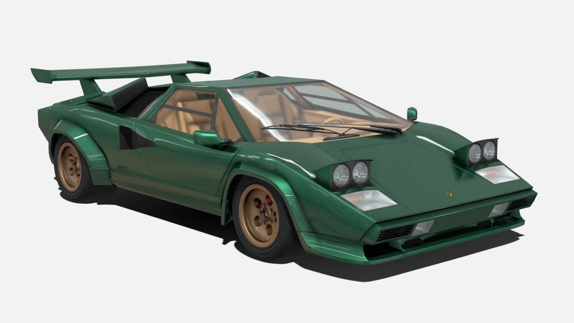 PBR Game 3D Models - Lamborghini Countach 5000Qv