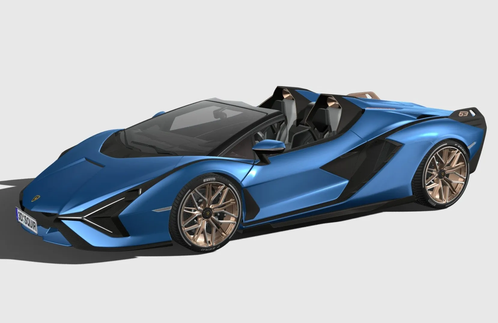 PBR Game 3D Models - Lamborghini Sian Roadster 2021