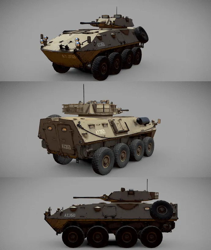 PBR Game 3D Models - LAV-25 Light Armored Vehicle