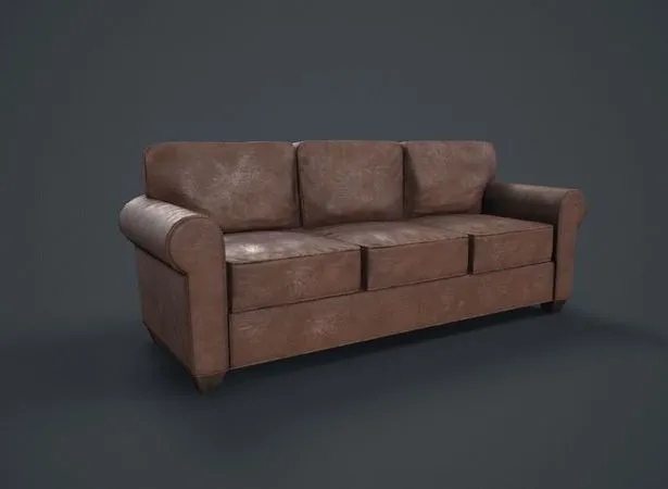 PBR Game 3D Models - Leather Sofa